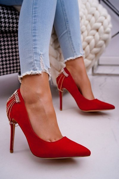 Escarpins de fête en daim rouge pour femmes Pacardo