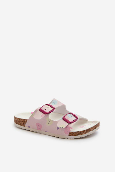 Sandales Enfant Avec Boucles En Coeurs Rose Abiding
