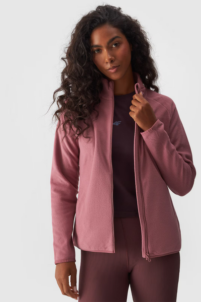 Damen Regular Fleece Mit Stehkragen 4F 4FWMM00TFLEF294-53S Rosa