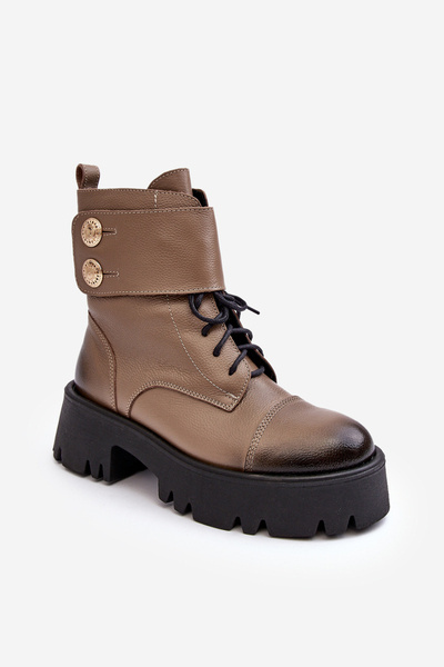 Bottines En Cuir Femme Beige Lemar Anceria