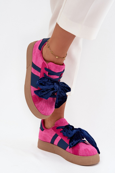 Damensneaker Mit Samt Schleife Fuchsia Ashlyn