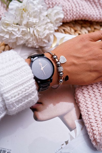 Frauen Herz Kette Armband Rosa Gold Menrol