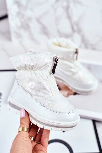 Kinder-Schneestiefel aus Wolle White Bubbles