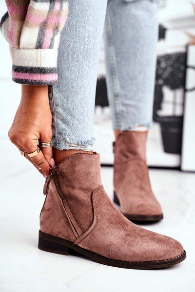Cowboystiefel mit flachem Absatz für Frauen Khaki Plemmi