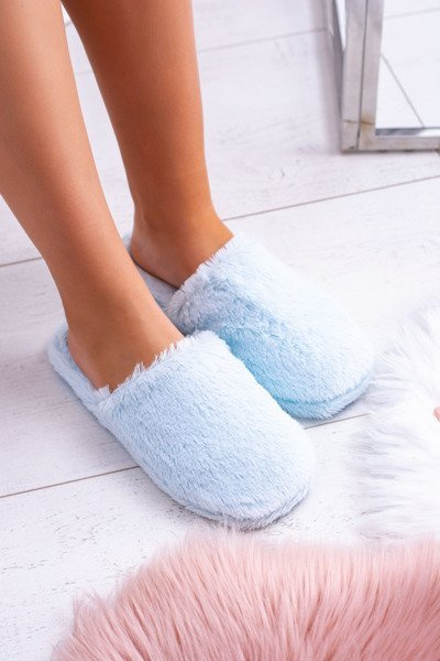 Women's Mimia Hellblaue Fellpantoffeln