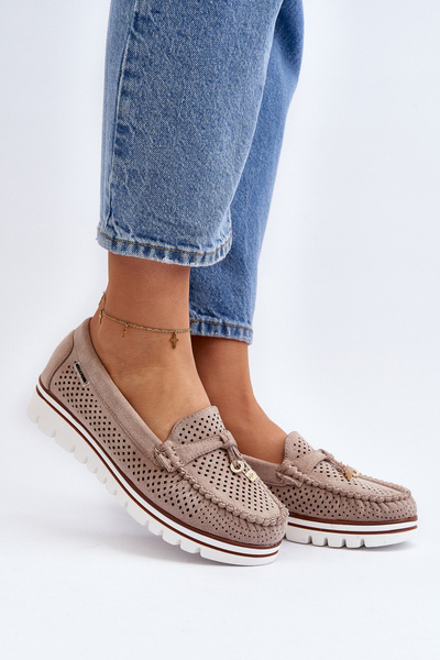 Women's Blue Cutout Moccasins Twista