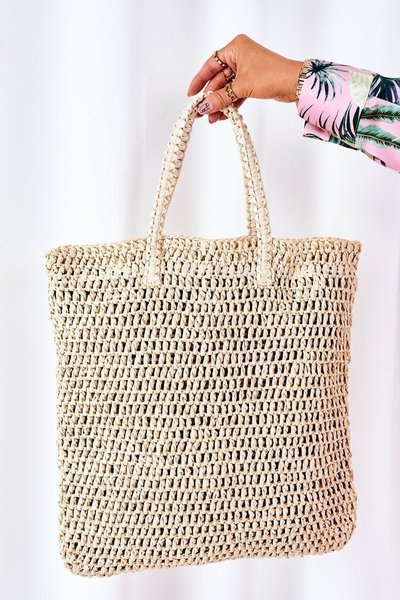 Sac Cabas Tressé BRUNO ROSSI Beige