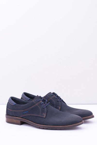 Demi-bottes en cuir pour hommes élégantes bleu marine Santiago