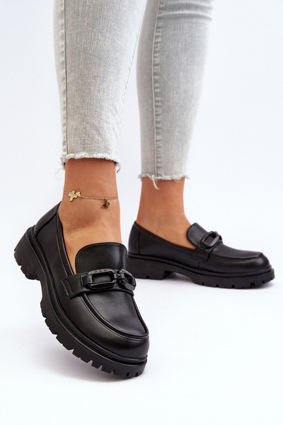 Women's Genuine Leather Moccasins Black Imbleria
