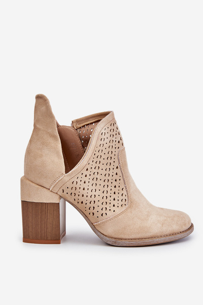 Wildlederstiefel mit Aussparungen Hell beige Layne