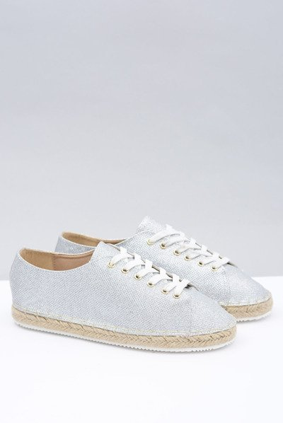 Lu Boo | Silver Brocade Linen Fairy Espadrilles