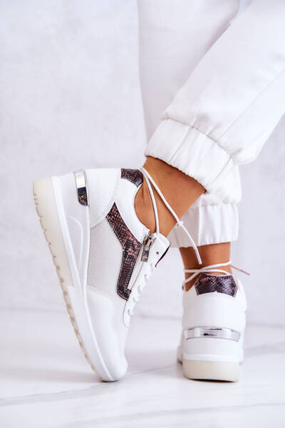 Baskets Femme Sur Wedge Cross Jeans JJ2R4028C Blanc