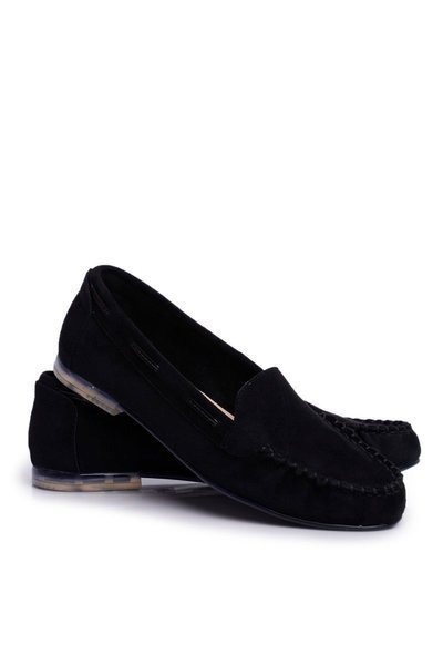 Sergio Leone pentru femei din piele de căprioară Mocasins Black MK722