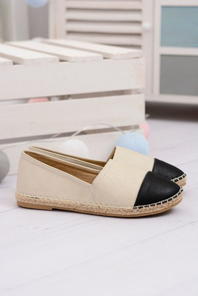 Femei beje espadrilles nas negru monii