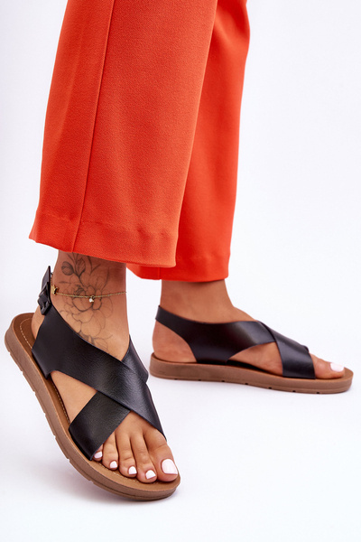 Leichte Klassische Damen Sandalen Schwarz Lenny