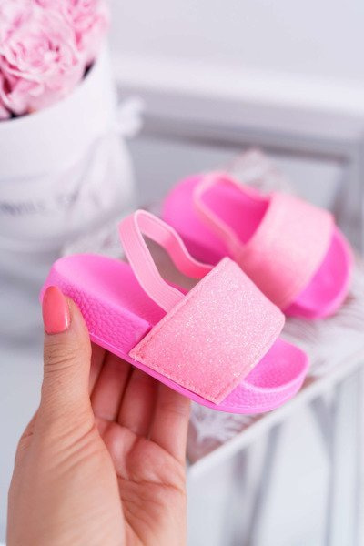 Tongs Enfant Fille Brocart Rose Rimia