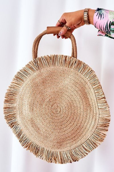 Sac Rond Tressé BRUNO ROSSI Beige