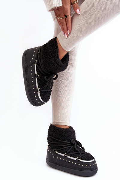 Bottes de neige rembourrées pour femmes noires Rohes