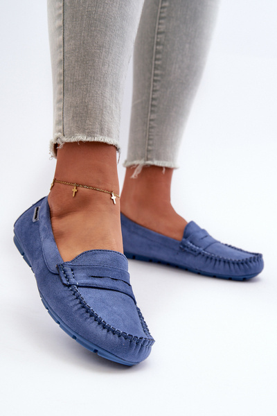 Damenloafer aus blauem Eko-Wildleder Rerceria