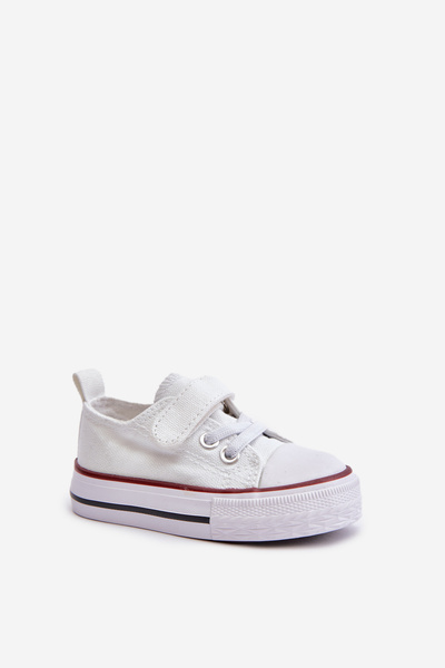 Children's Fabric Velcro Sneakers White Daloma