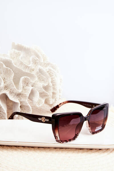 Lunettes de soleil femme UV400 marron-rose
