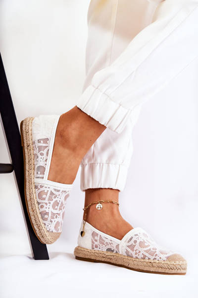 Espadrilles Classiques Femme Ajourées Blanc Catris