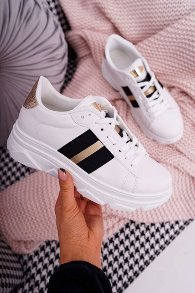 Chaussures Sportives Femme Semelle Épaisse Blanc Marche