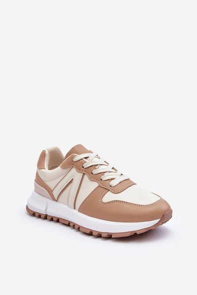 Pantofi sport din piele pentru femei bej kabama