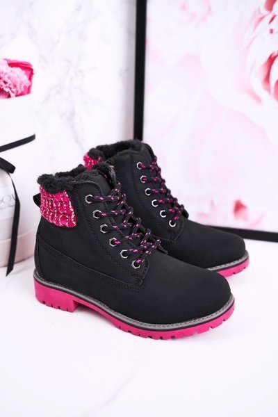 Kinder-Trapper-Stiefel Fleece-gefüttert Black Forest