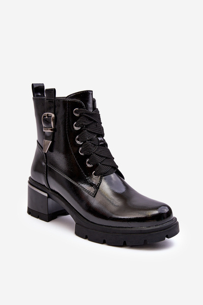 Damen Lackierte Stiefel D&A MR870-97 Schwarz