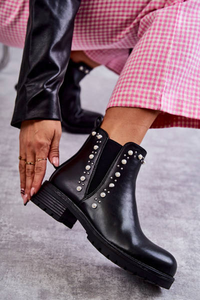 Bottes en cuir noir Ferra