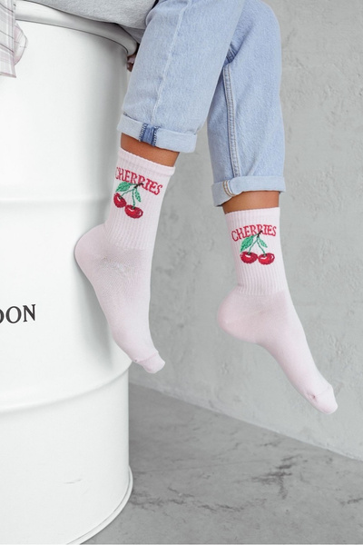 Damen Socken CHERRIES Puder Rosa