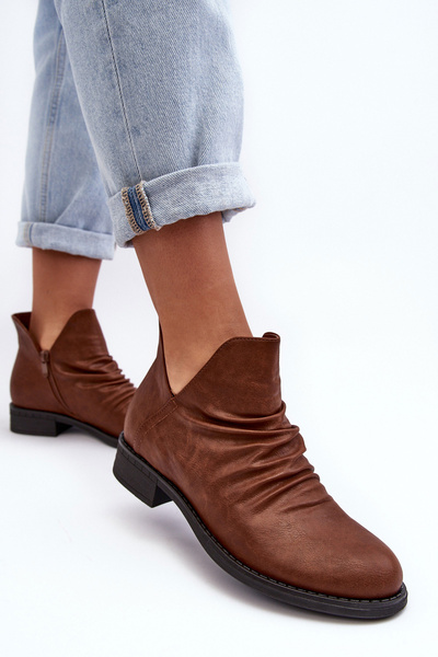 Leder Niedrige Stiefeletten Beige Alcanassa