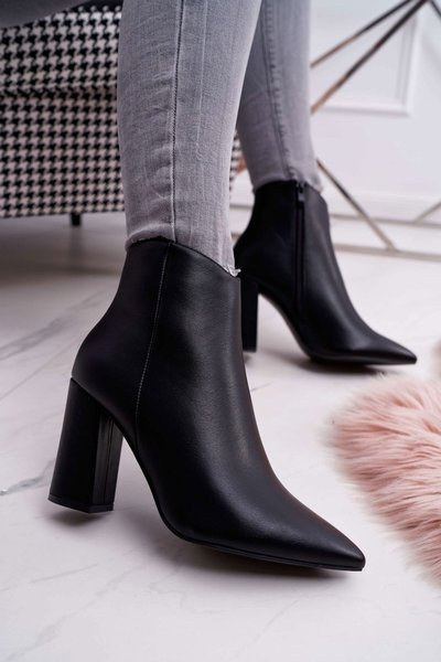 Women's Pointed Stiletto Boots Black Felino