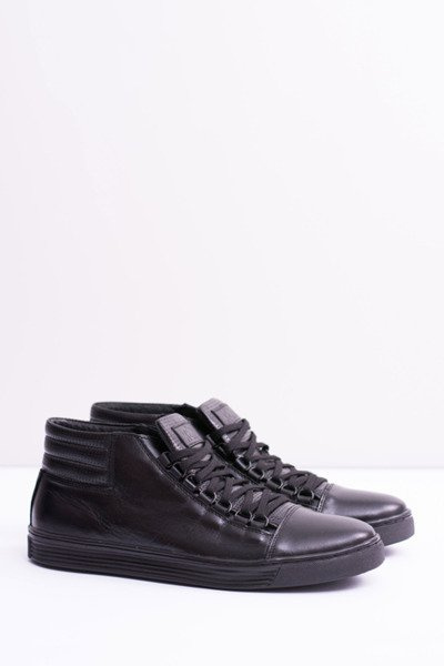 Chaussures de tennis en cuir pour hommes noires Torres