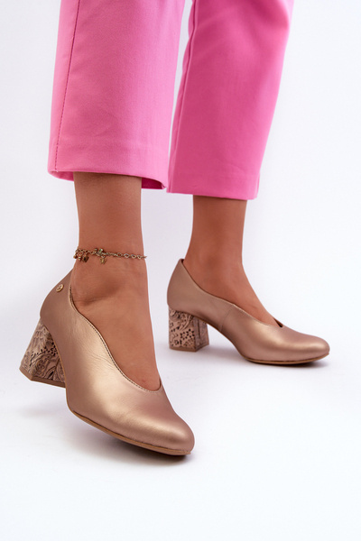 Escarpins Élégants en Cuir avec Plateforme Maciejka 06422-25 Or