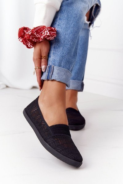 Openwork Slip-On Tennisschuhe Schwarz Chillout