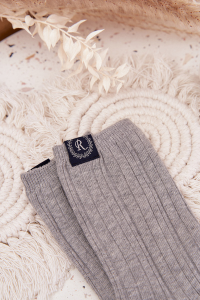 Chaussettes en coton rayées pour femmes gris clair