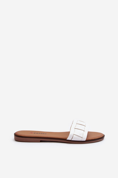 Damen Klassische Flache Sandalen Weiß Namrita