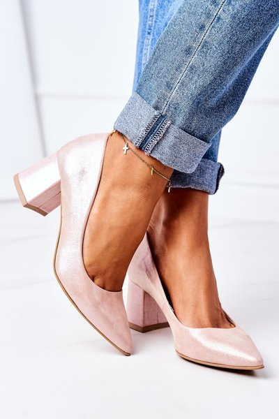 Satin Pumps Lewski Schuhe 2801 Rosa