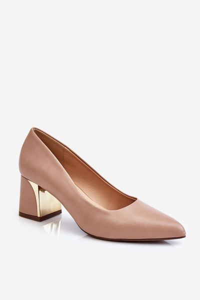 Elegáns Pumps Egy Sarkú Sötétbézs Emma