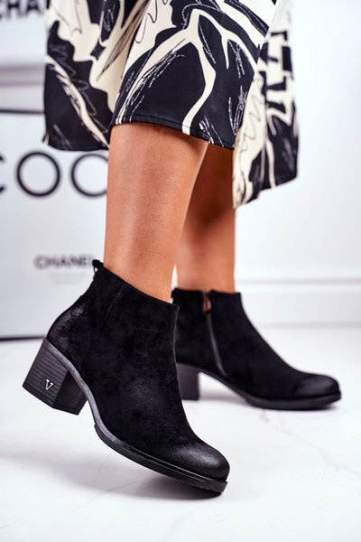 Botte pour femme à talons hauts en daim noir Volares