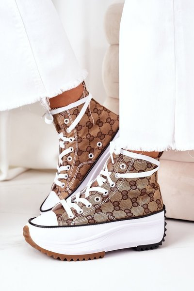 Aukšti sportbačiai ant platformos Brown Electric Love