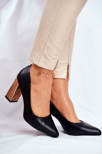 Sergio Leone PB216 Gold Stiletto Pumps Schwarz