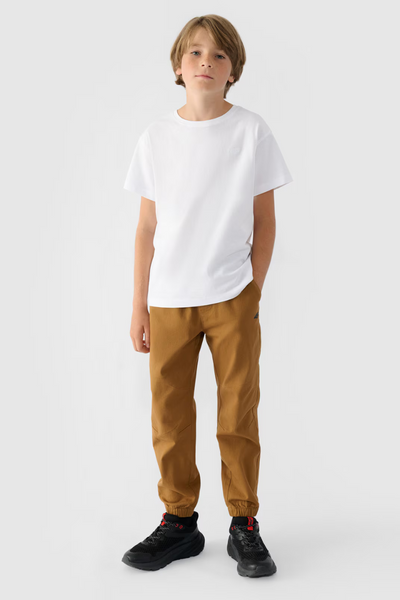 Pantaloni Joggery Casual pentru Băieți Uniformi 4F Khaki 4FJWMM00TTROM0812-43S