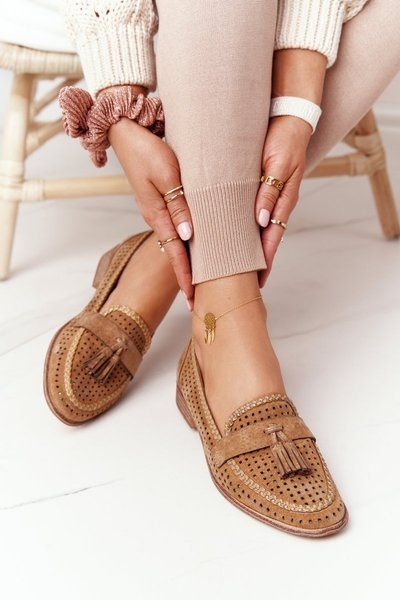 Ažūriniai Loafers Sergio Leone MK735 Camel