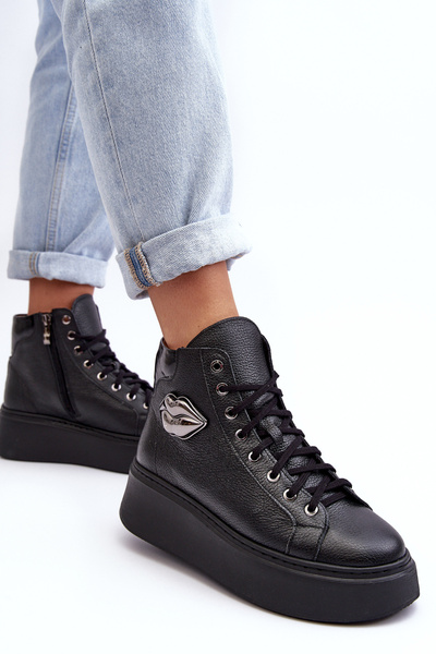 Damen Hohe Schnürschuhe Lemar Schwarz Katerin