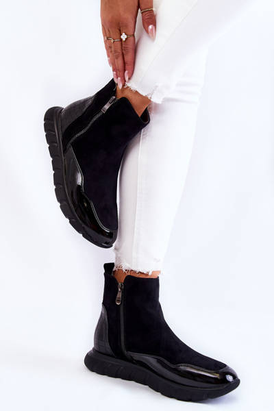 Bottines en daim pour femmes Sneakers Vinceza 23-10789 Noir