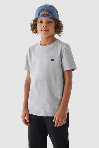 Tricou de Băieți Neted din Bumbac Gri 4F 4FJWMM00TTSHM1626-25S