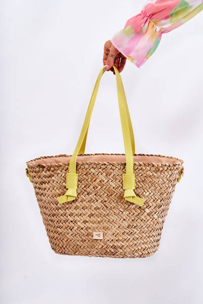 Sac de plage tressé NOBO XM0020-C002 Beige-jaune